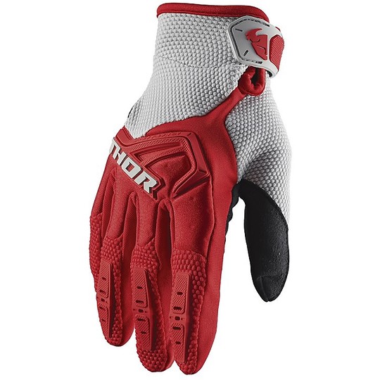 Moto Cross Enduro Thor S20 Spectrum Gloves Red Gray