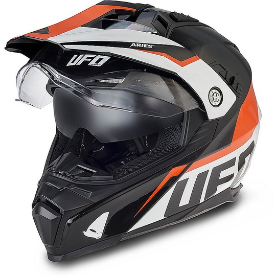 Moto Cross Enduro Ufo Aries Helmet With Black Red White Visor