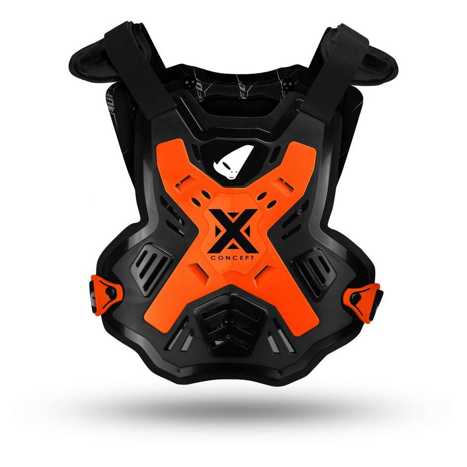 Moto-Cross-Geschirr Ufo X-CONCEPT Schwarz Orange Fluo