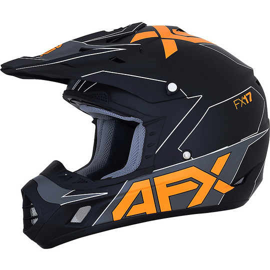 Moto Cross Helm Kind Afx FX-17YE Aced Matt Schwarz Orange