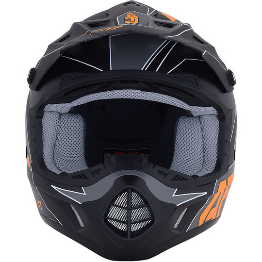 Moto Cross Helm Kind Afx FX-17YE Aced Matt Schwarz Orange