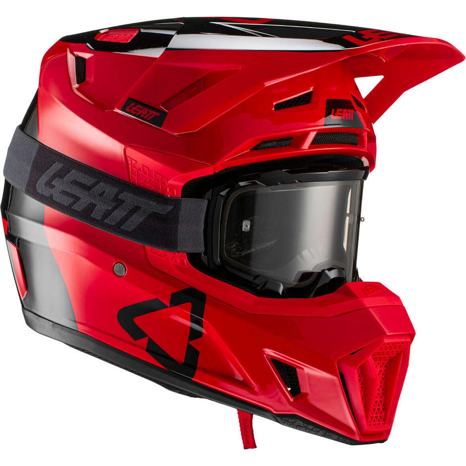 Moto Cross Helm Leatt Modell 7.5 V21.1 Rot Schwarz