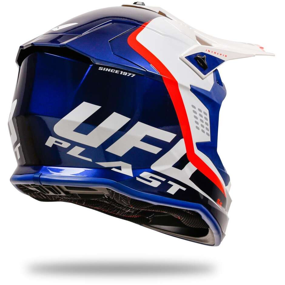 Moto Cross Helm Ufo INTREPID Blau Weiß