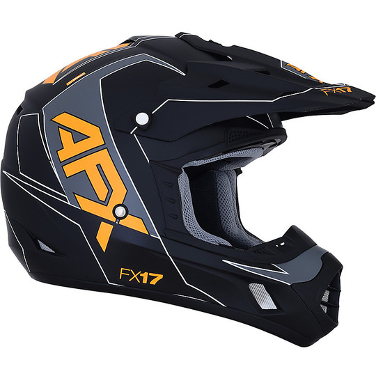 Moto Cross Helmet Afx FX-17YE Aced Matt Black Orange