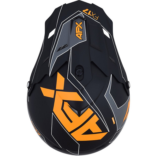 Moto Cross Helmet Afx FX-17YE Aced Matt Black Orange