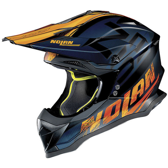 Moto Cross Helmet Enduro Nolan N53 Whoop 047 Black Opal Blue Orange