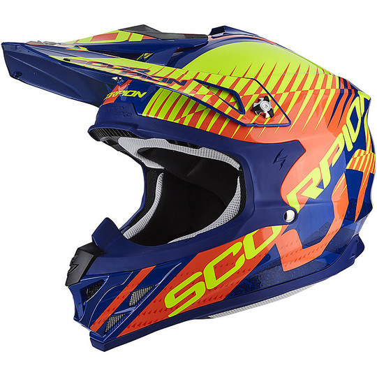 Moto Cross Helmet Enduro Scorpion VX-15 EVO Air Sin Blue Orange