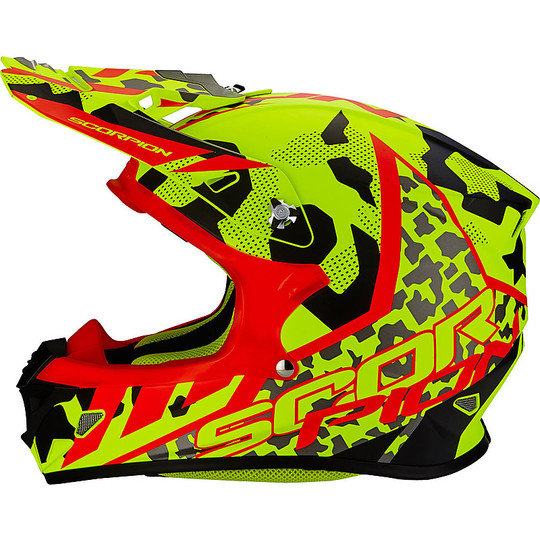 Moto Cross Helmet Enduro Scorpion VX-21 Air Furio Yellow Neon Black Red