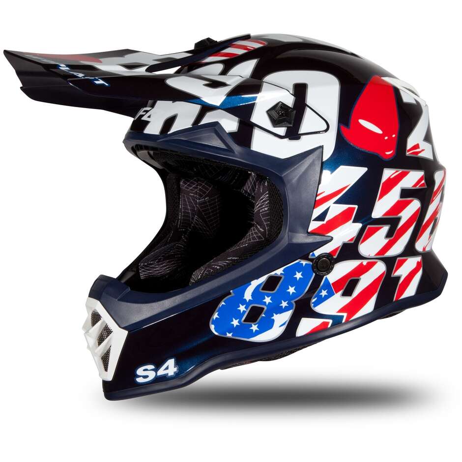 Moto Cross Helmet for Children Ufo Glossy Blue