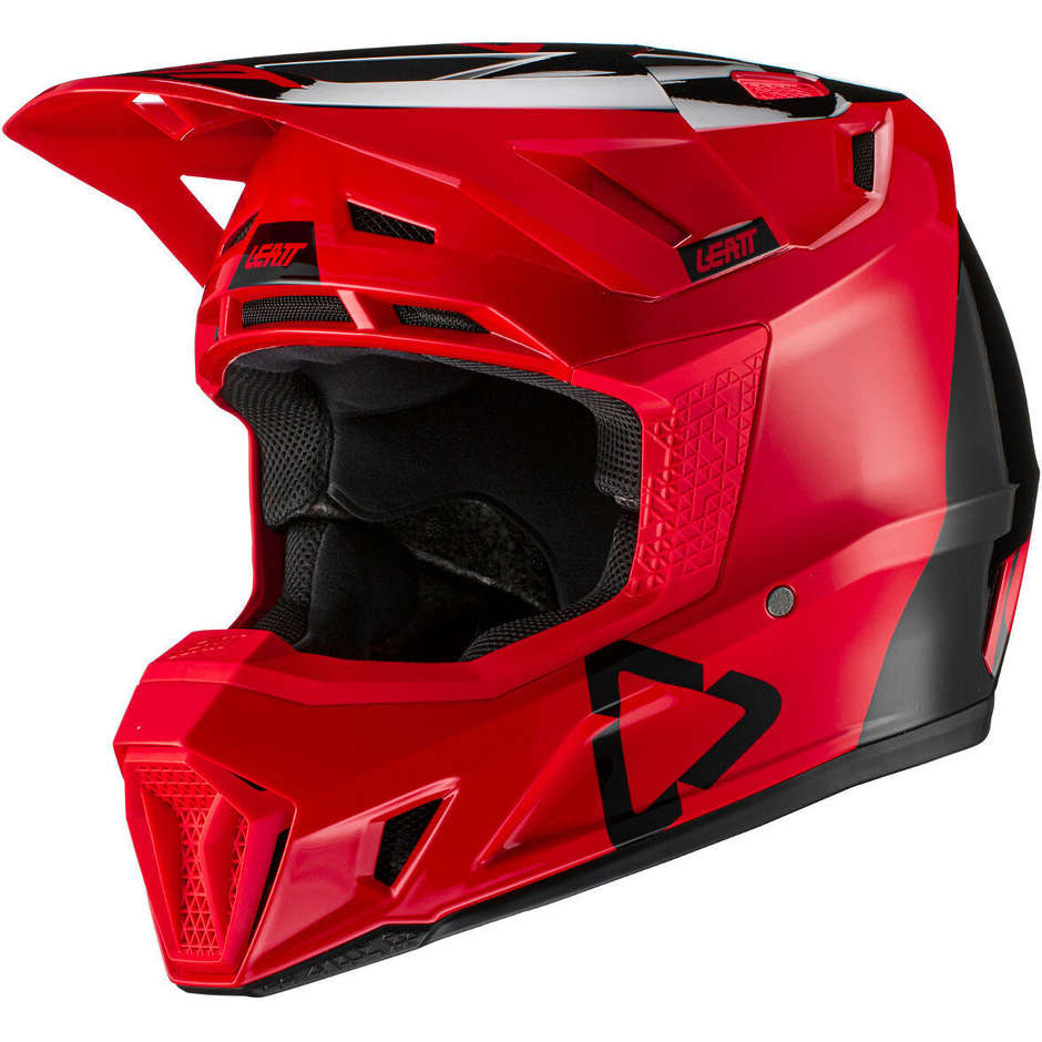 Moto Cross Helmet Leatt Model 7.5 V21.1 Red Black