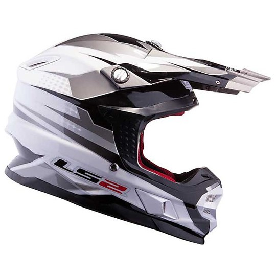 Moto Cross helmet LS2 MX456 Fiber Light Factory Black White