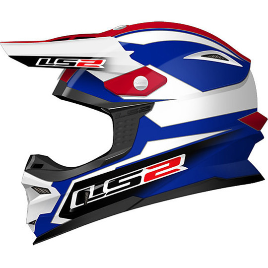 Moto cross helmet LS2 MX456 Fiber Tuareg White Blue