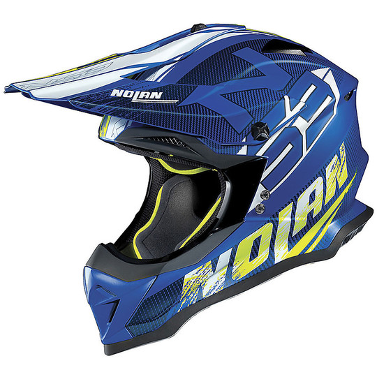 Moto Cross Helmet Nolan Enduro N53 Whoop 048 Denim Blue Opaco