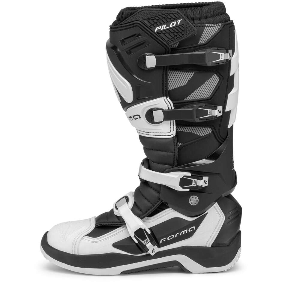 Moto Cross Stiefel Enduro MX Forma PILOT Schwarz Weiß