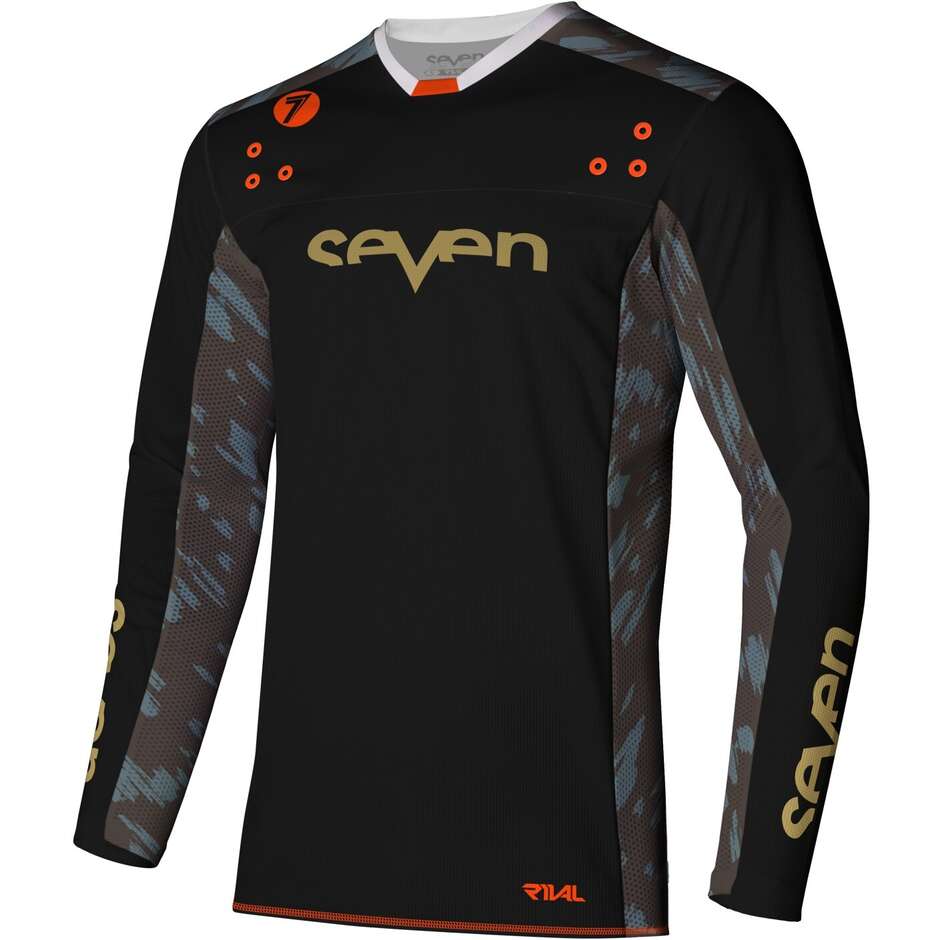 Moto-Cross-Trikot SEVEN MX RIVAL 25.1 CLASH Schwarz BRANDY
