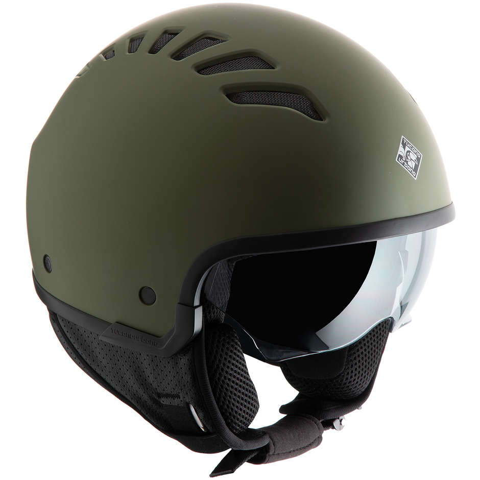 MOto Demi-Jet Helmet Tucano Urbano EL'FRESH 1150 Green Airbone Matt