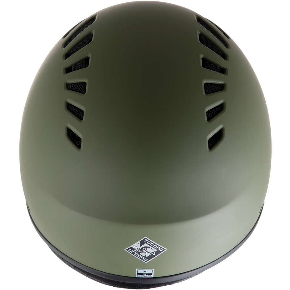 MOto Demi-Jet Helmet Tucano Urbano EL'FRESH 1150 Green Airbone Matt