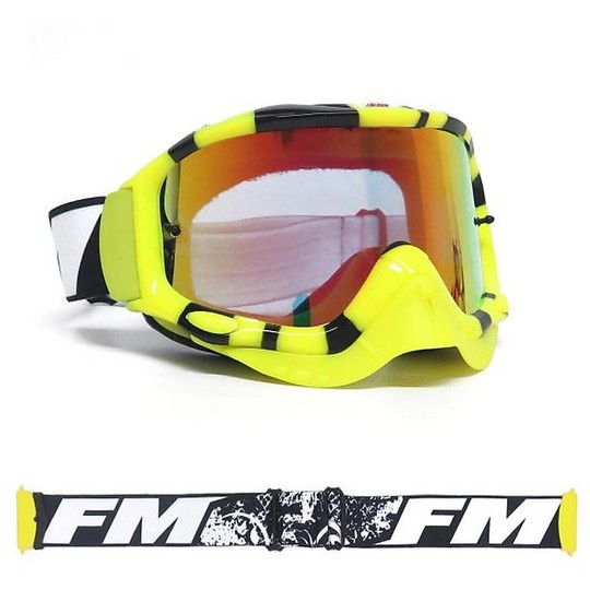 Moto Enduro Crossfit Maske Fm Racing MUDDY 2 Fluo Gelb
