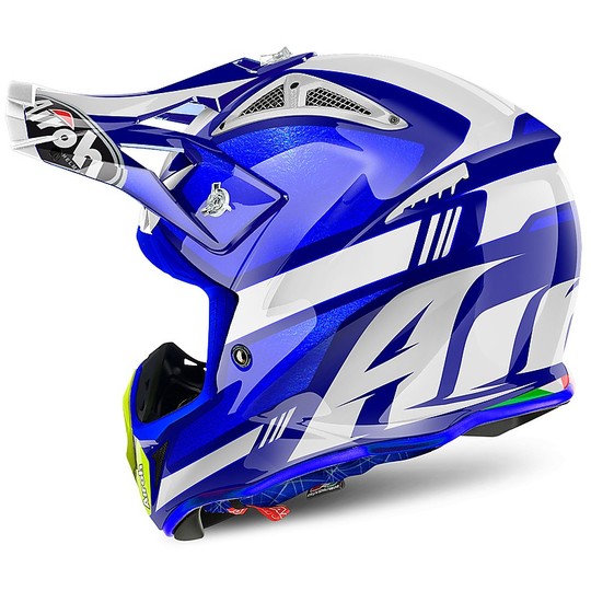 Moto Enduro Helm Kreuz Airoh Aviator Cairoli 2.2 Ottobiano Blu Lucido