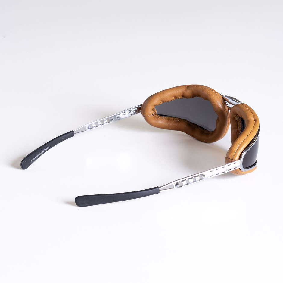 Moto goggles Baruffaldi Easy Rider Leather Double Smoked Lens