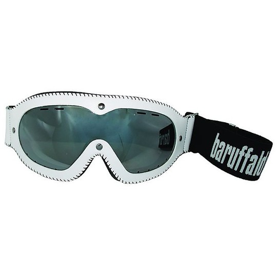 Moto goggles Baruffaldi Edged Leather Maf White Double Lens