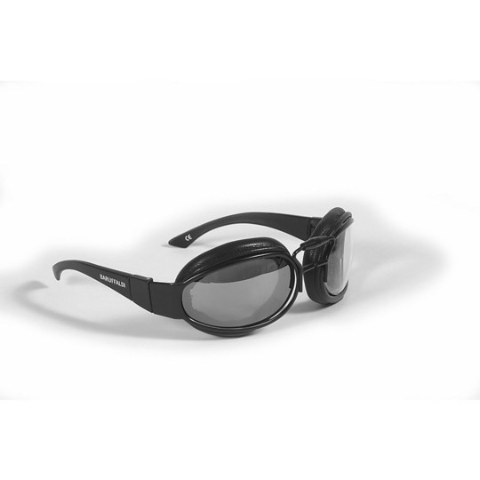 Moto goggles Baruffaldi Wind Sef Pad Black and Yellow Lenses Smoking