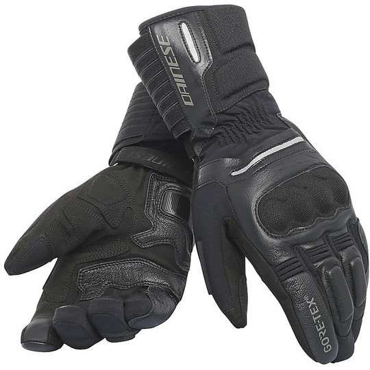 Moto Gore-Tex Gloves Dainese Leather SOLARYS LONG GTX Black