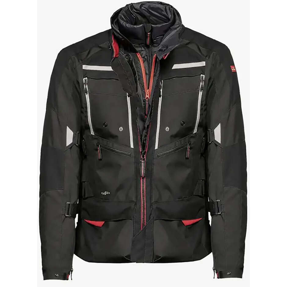 Moto Guzzi Adventure Touring Technical Motorcycle Jacket Black Red
