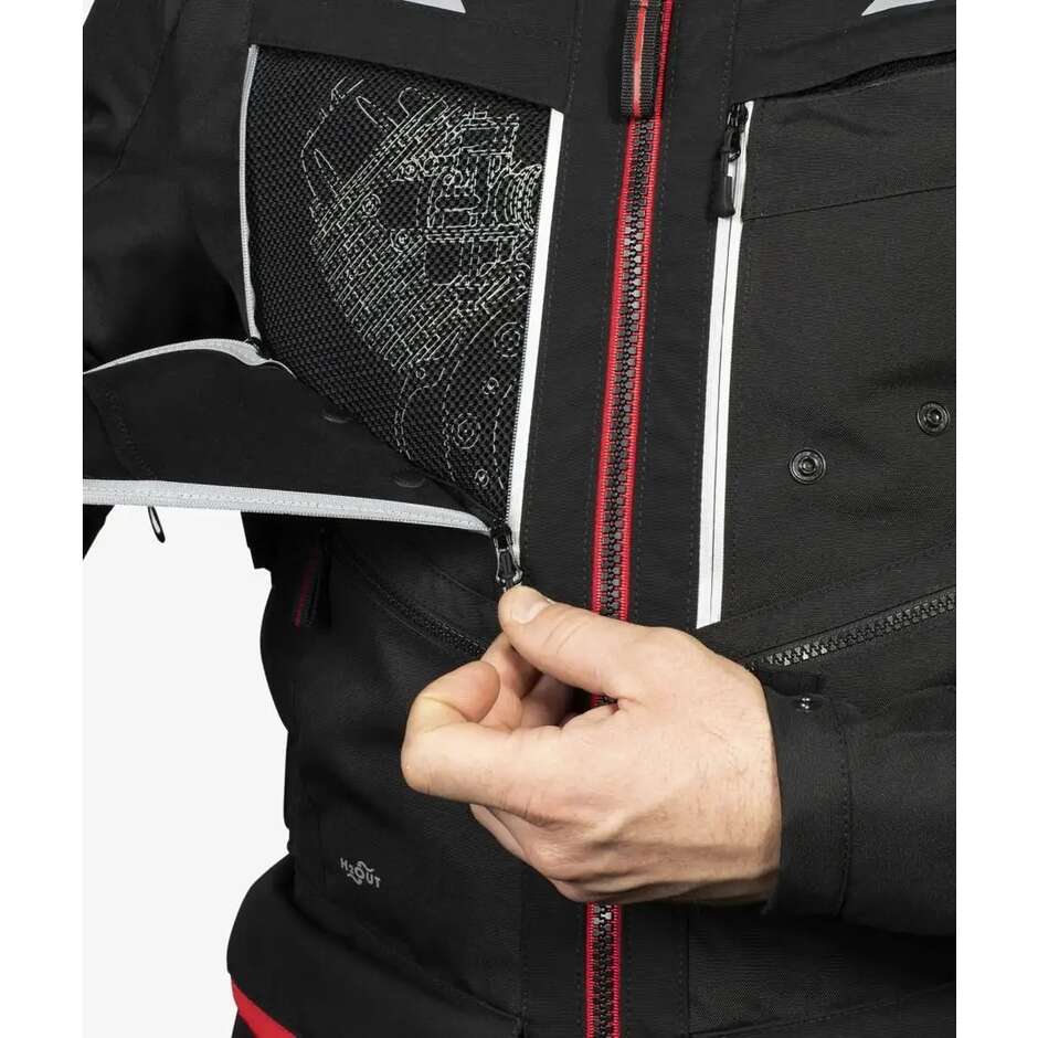 Moto Guzzi Adventure Touring Technical Motorcycle Jacket Black Red