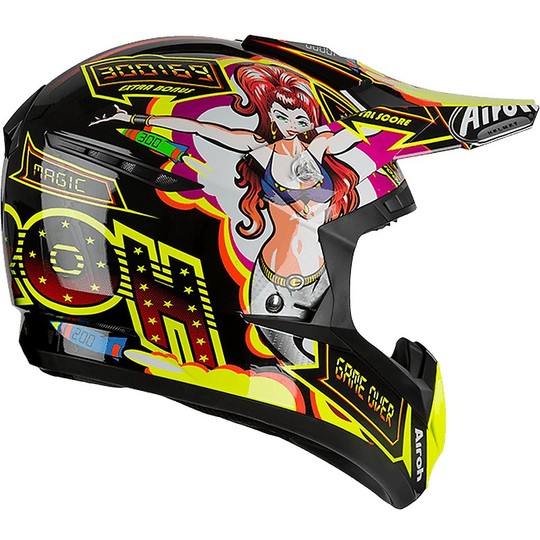 Moto Helm Cross Enduro Airoh Schalter FLIPPER Poliert