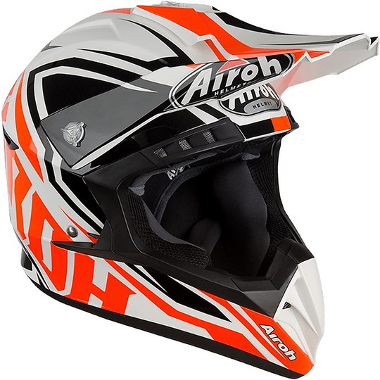 Moto Helm Cross Enduro Airoh Schalter IMPACT Orange Shiny