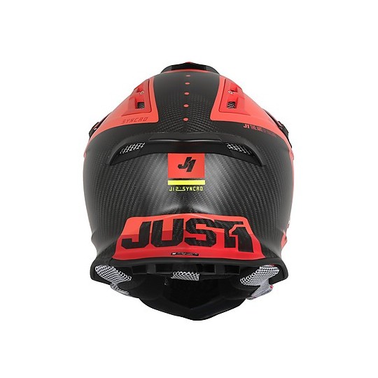 Moto Helm Cross Enduro Carbon Just1 J12 SYNCRO Carbon Rot Matt