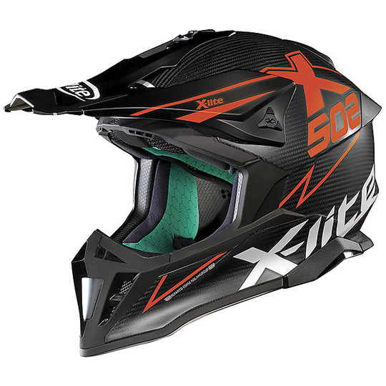 Moto Helm Cross Enduro Carbon X-Lite X-502 Ultrakohlenstoff Matris 012 Matt Schwarz Rot