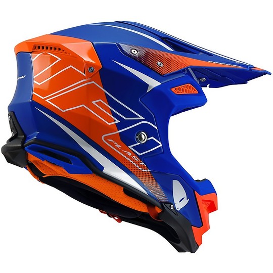 Moto Helm Cross Enduro UFO DIAMOND Blau Orange