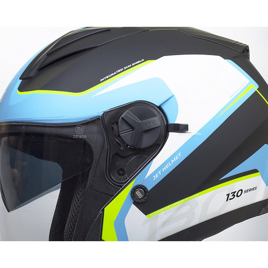 Moto Helm Doppel Visier CGM 130s APACHE Hellblau
