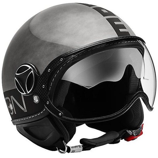 Moto Helm Doppelvisier Momo Design FGTR EVO Kämpfer Evo Winter Limited Edition Metall poliert mattschwarz