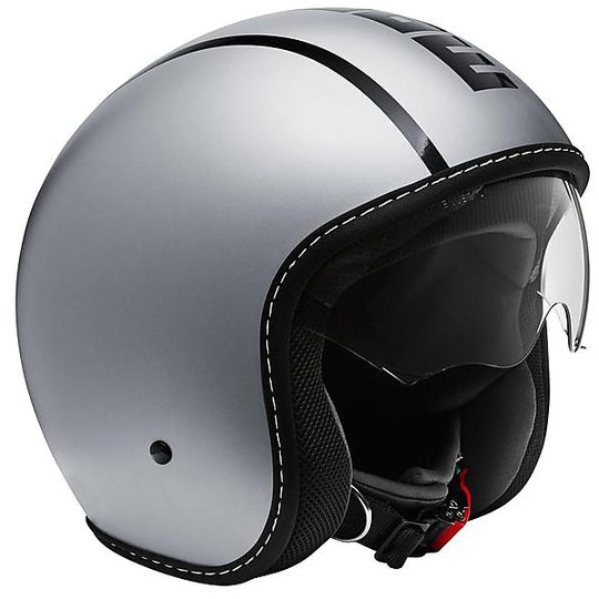 Moto Helm Jet Momo Design BLADE Matt Grau Aufkleber Schwarz