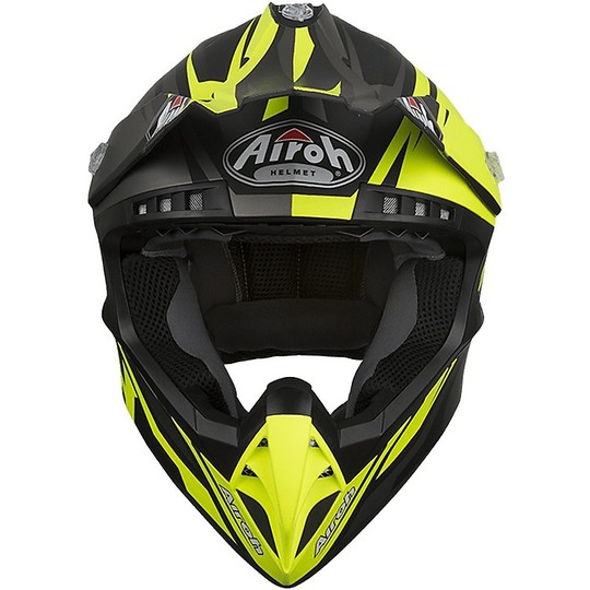 Moto Helmet Cross Enduro Airoh Switch IMPACT Matt Yellow