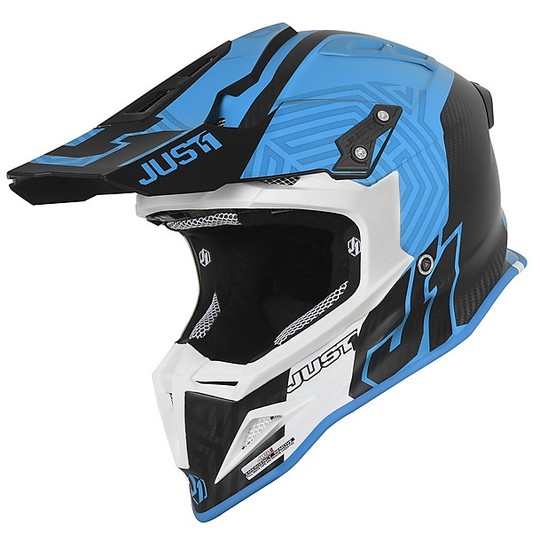 Moto Helmet Cross Enduro Carbon Just1 J12 SYNCRO Carbon Matt Blue