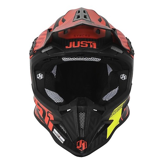 Moto Helmet Cross Enduro Carbon Just1 J12 SYNCRO Carbon Red Matt