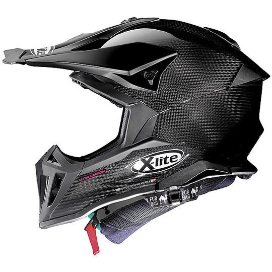Moto Helmet Cross Enduro Carbon X-Lite X-502 Ultra Carbon Matris 011 Matt Black White