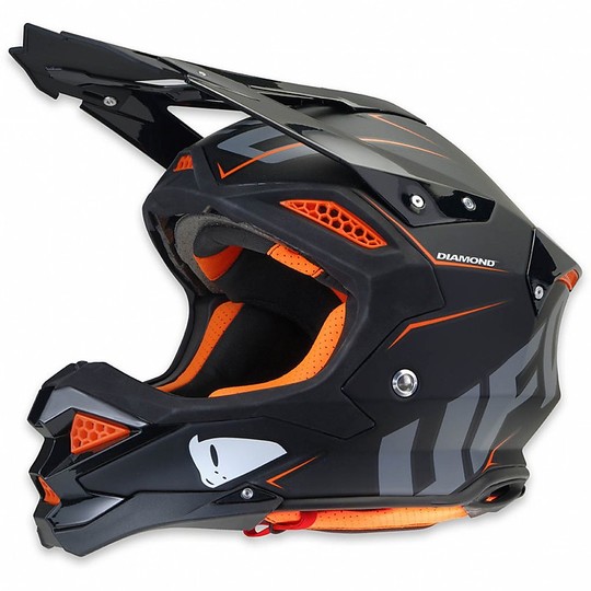 Moto Helmet Cross Enduro Ufo Diamond Black Orange