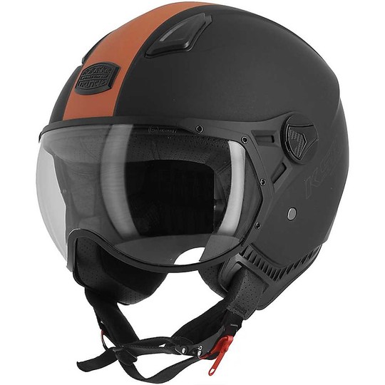 Moto Helmet Demi Jet Astone KSR-2 Black Matt Orange