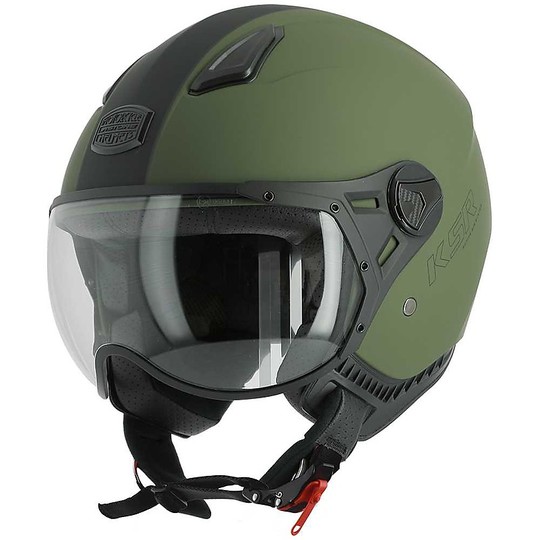 Moto Helmet Demi Jet Astone KSR-2 Matt Green