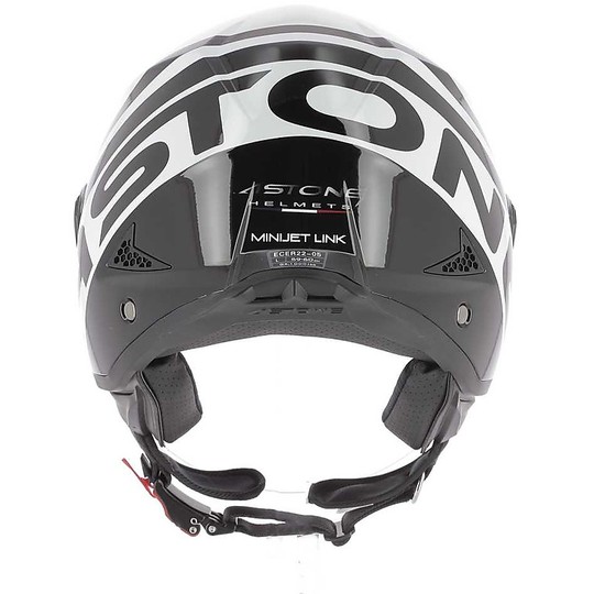 Moto Helmet Demi-Jet Astone MINIJET LINK Black White Glossy