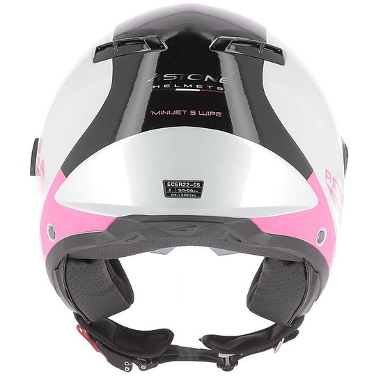 Moto Helmet Demi-Jet Double Visor Astone MINIJET S Wipe White Pink