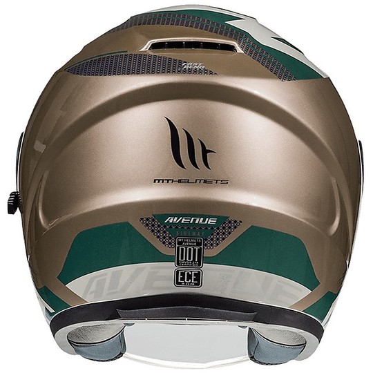 Moto Helmet Double Jet Visor MT Helmets AVENUE SV SIDEWAY J9 Gold Polished