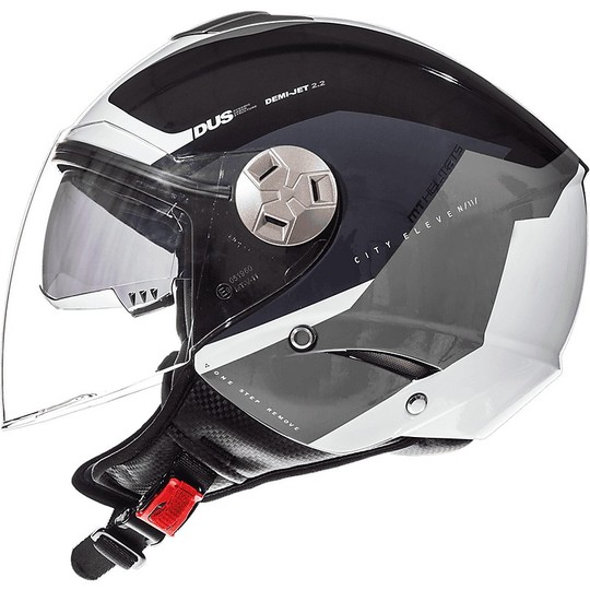 Moto Helmet Double Jet Visor MT Helmets City Eleven Sv Spark C3 Black