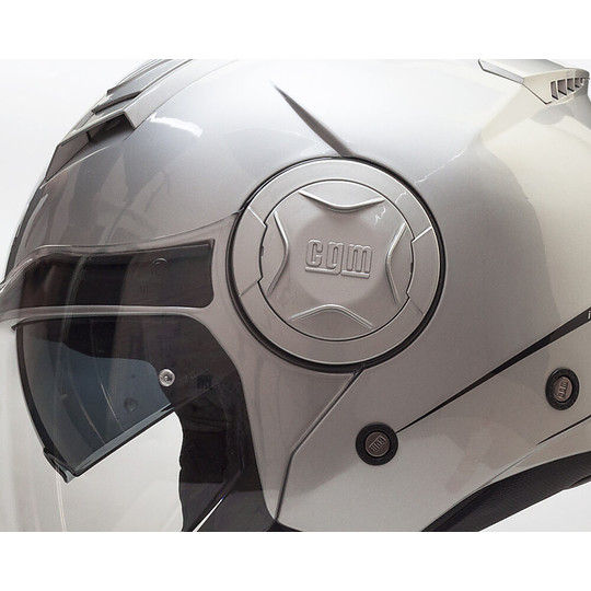 Moto Helmet Double Visor CGM 129A ILLINOIS Silver