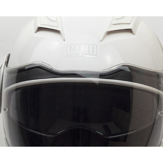Moto Helmet Double Visor CGM 129A ILLINOIS White